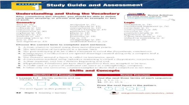 Geometry chapter 1 resource book