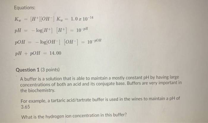 Complete the kw expression for the autoionization of water