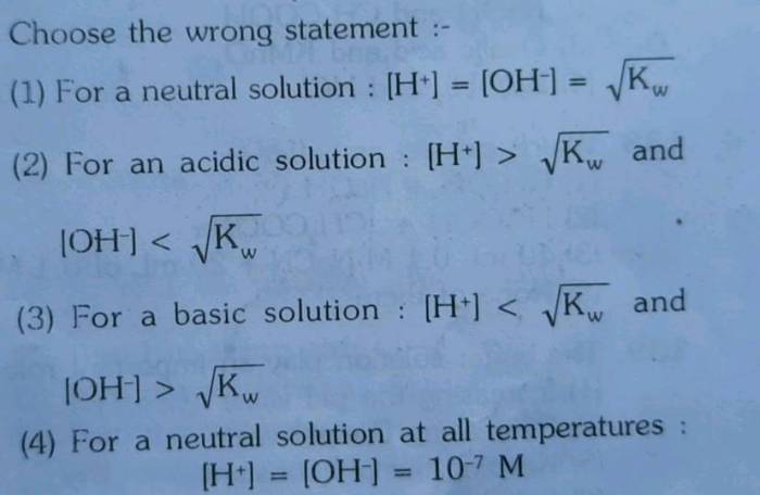 Complete the kw expression for the autoionization of water