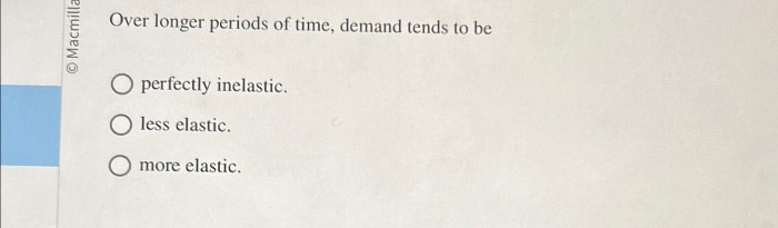 Over longer periods of time demand tends to be