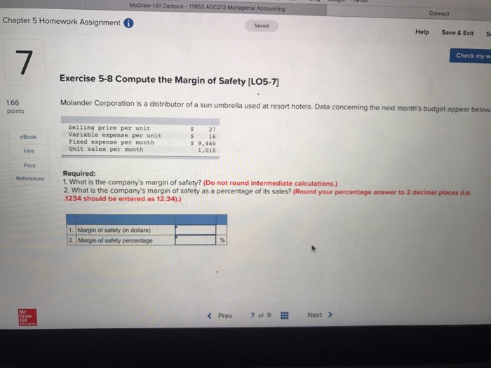 Accounting chapter connect problem