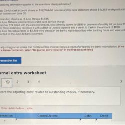 Record the adjusting entry related to outstanding checks if necessary