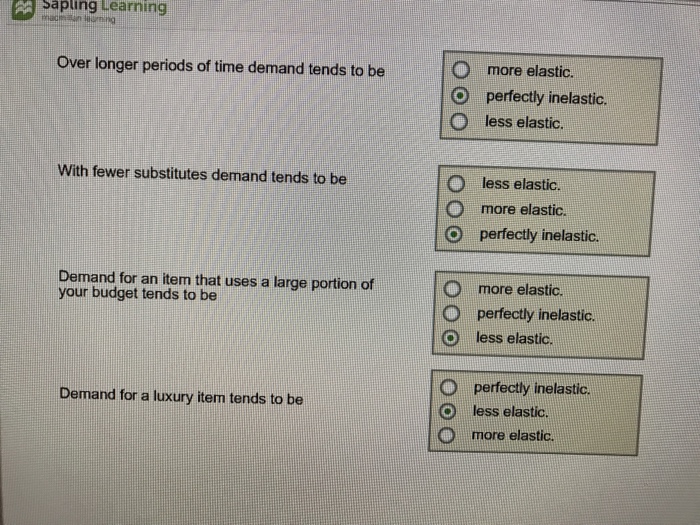 Over longer periods of time demand tends to be