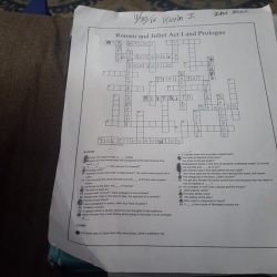 Crossword puzzle romeo and juliet answers