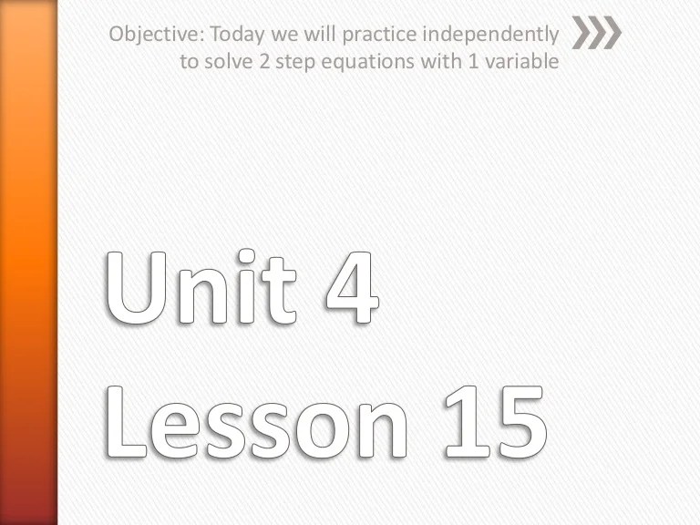 Unit 4 lesson 15 writing systems of equations answer key